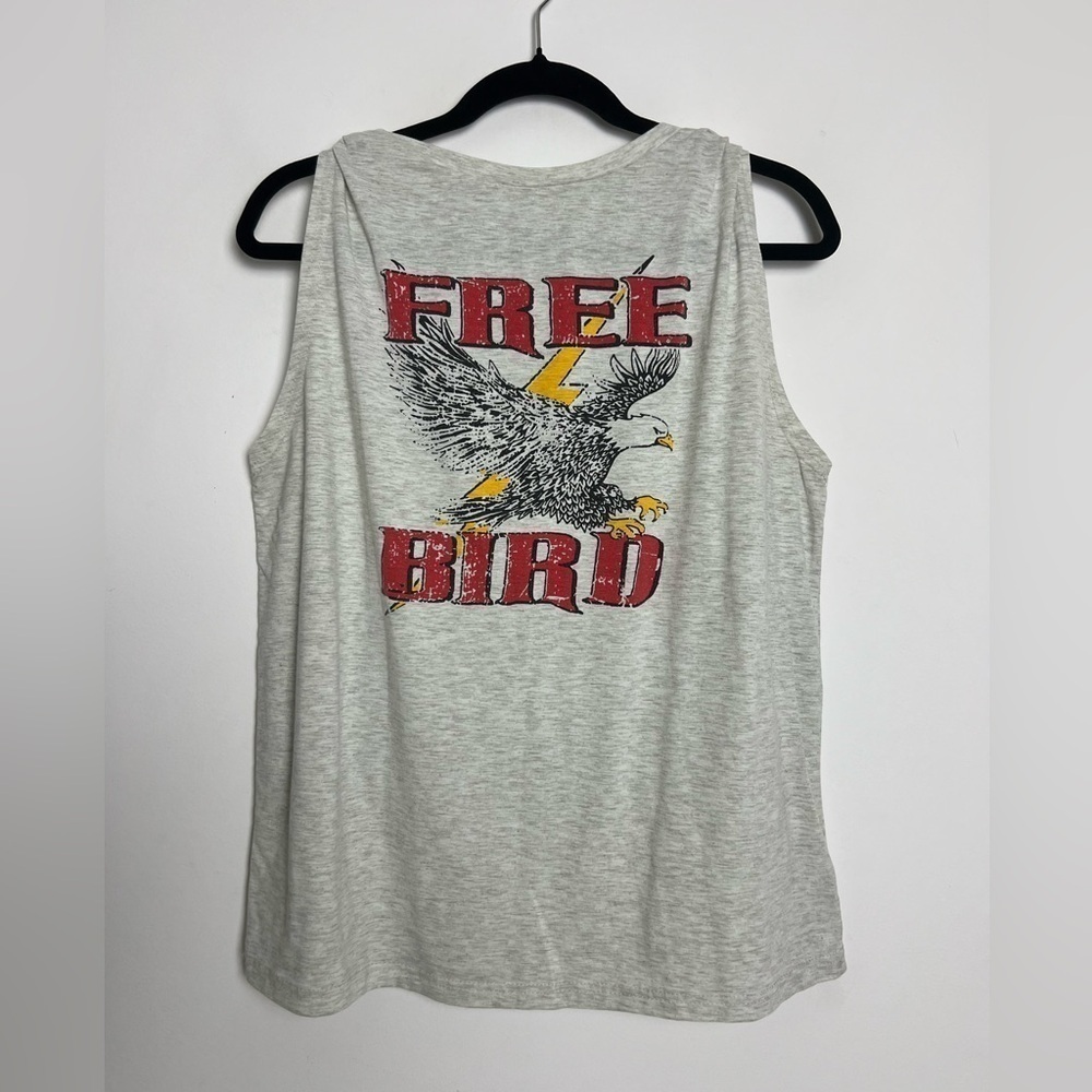 SheShow Women's Gray‎ Free Bird Sleeveless Muscle T-Shirt Size Large